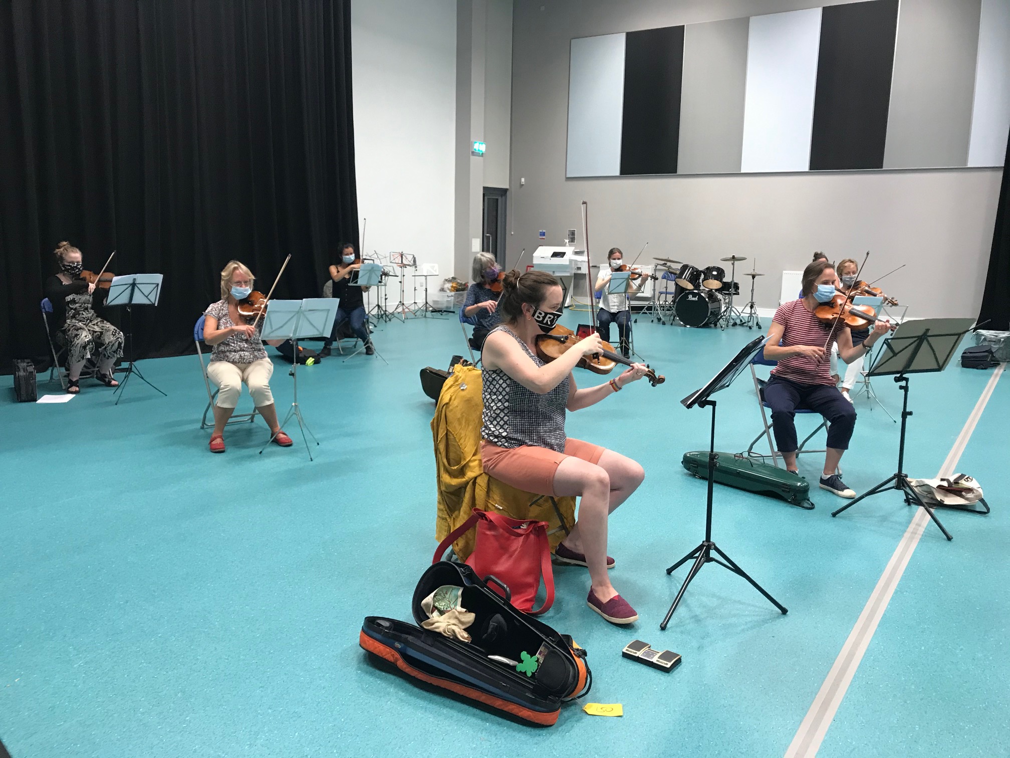 First violins socially distancing